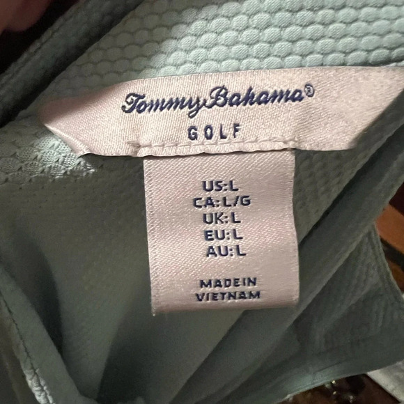 Mint Green Tommy Bahamas Golf Women's Sz L 3/4 Zip Lightweight Pullover - Picture 4 of 6
